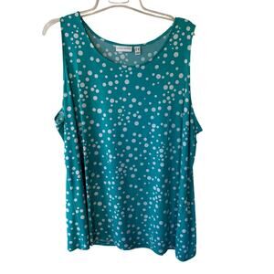 Susan Graver Liquid Knit polka dot sleeveless tank blouse Size 3X